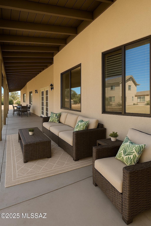 533 N Kino Springs Dr, Nogales, AZ 85621 - view of patio / terrace featuring french doors, an outdoor hangout area, and outdoor dining area