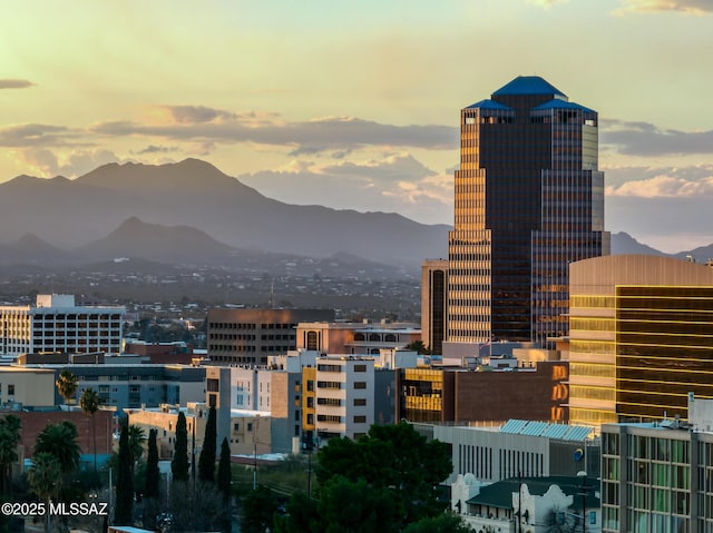 property's view of city with a mountain view