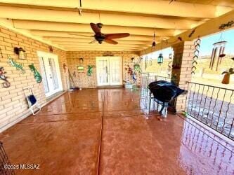 view of patio with ceiling fan