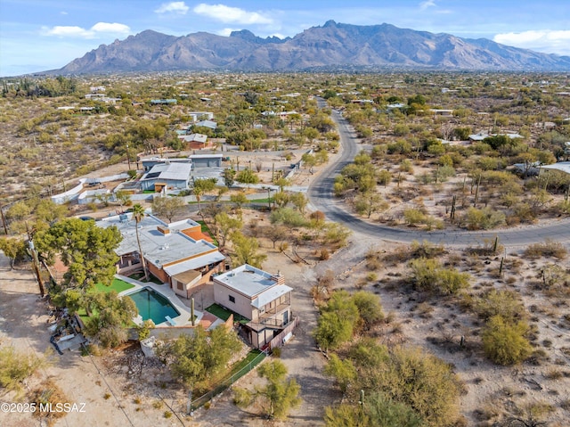 aerial view with a mountain view