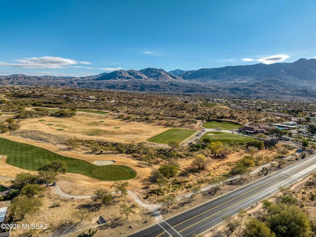 aerial view with a mountain view