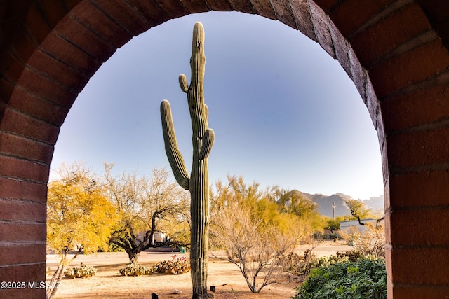 exterior details with a mountain view