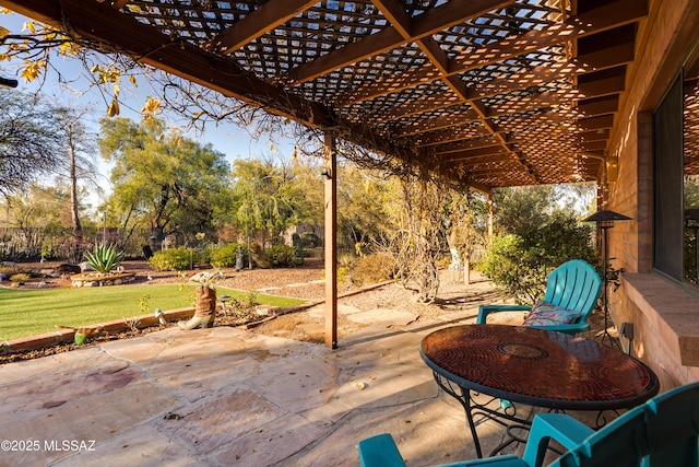 view of patio with a pergola