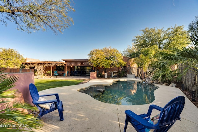 view of pool with a patio