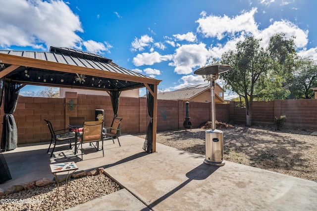 view of patio / terrace featuring a gazebo