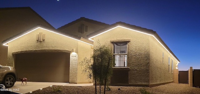 view of front of house with a garage