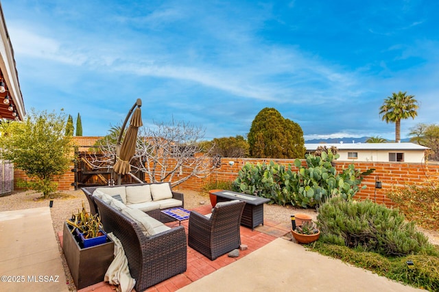 view of patio with outdoor lounge area