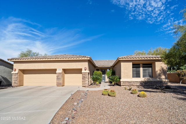 view of front of house with a garage