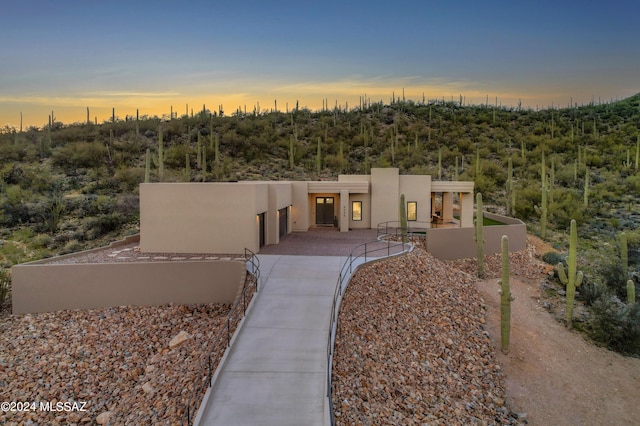 view of pueblo revival-style home