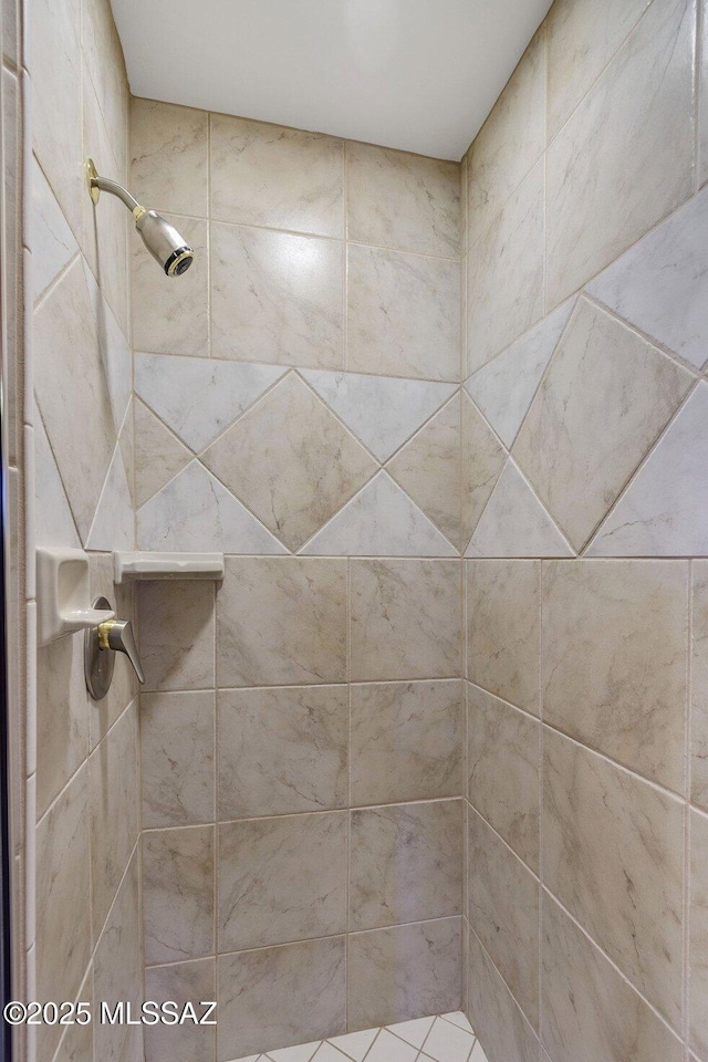 bathroom featuring a tile shower