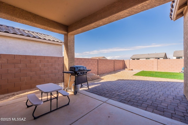 view of patio / terrace featuring area for grilling