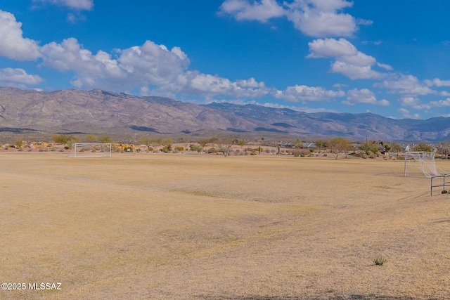 view of mountain feature with a rural view