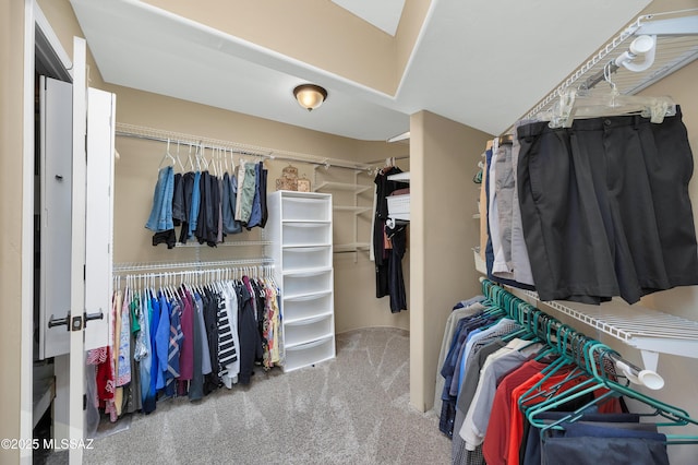 spacious closet with carpet flooring