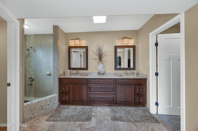 tiled dining area with sink