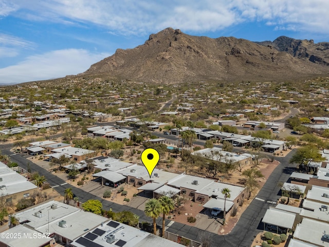bird's eye view with a mountain view and a residential view