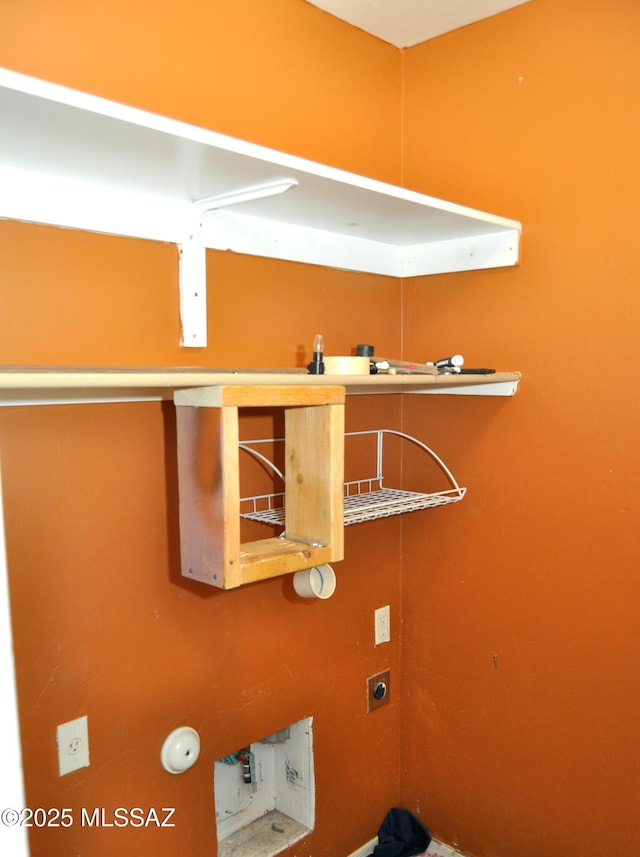laundry room with gas dryer hookup, washer hookup, laundry area, and hookup for an electric dryer
