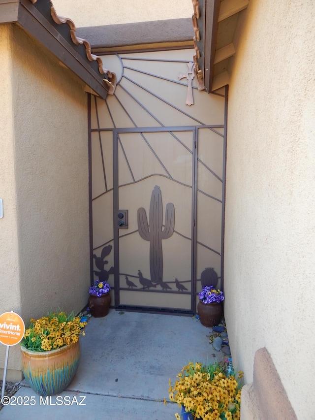 exterior space featuring stucco siding