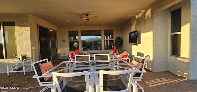 view of patio with ceiling fan