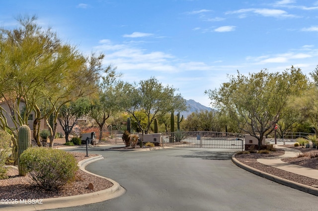 view of road featuring a mountain view