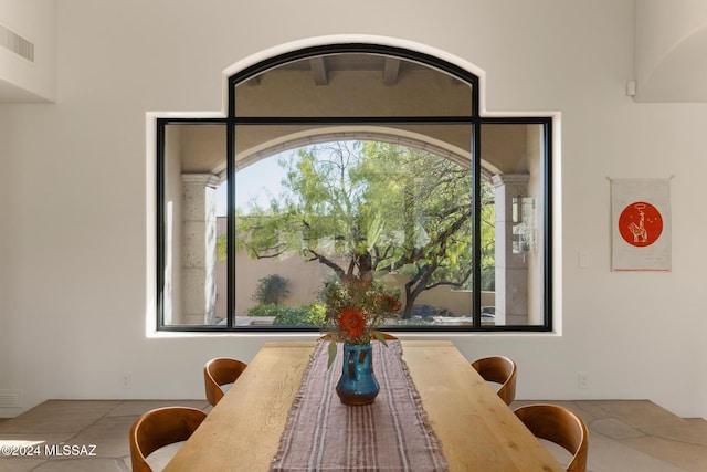 dining room with a wealth of natural light