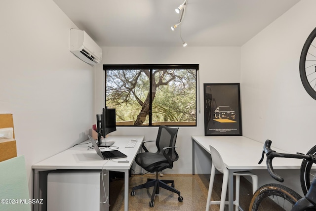 office area featuring a wall mounted AC