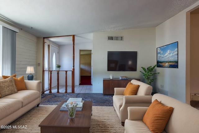 view of tiled living room