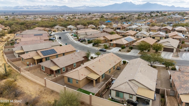 aerial view with a mountain view