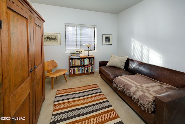 living room with light carpet