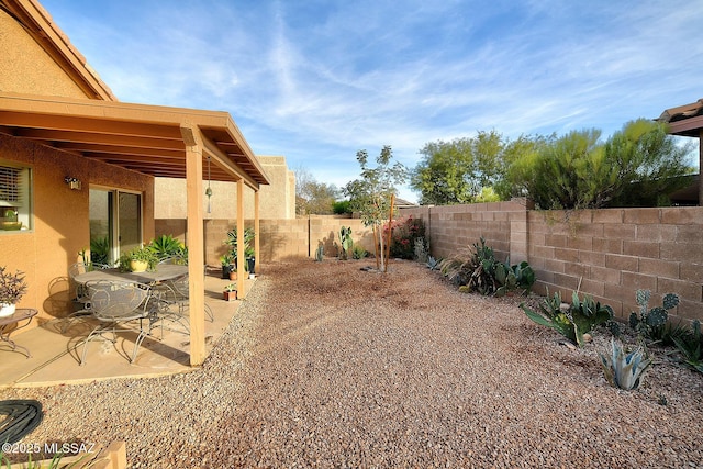 view of yard featuring a patio