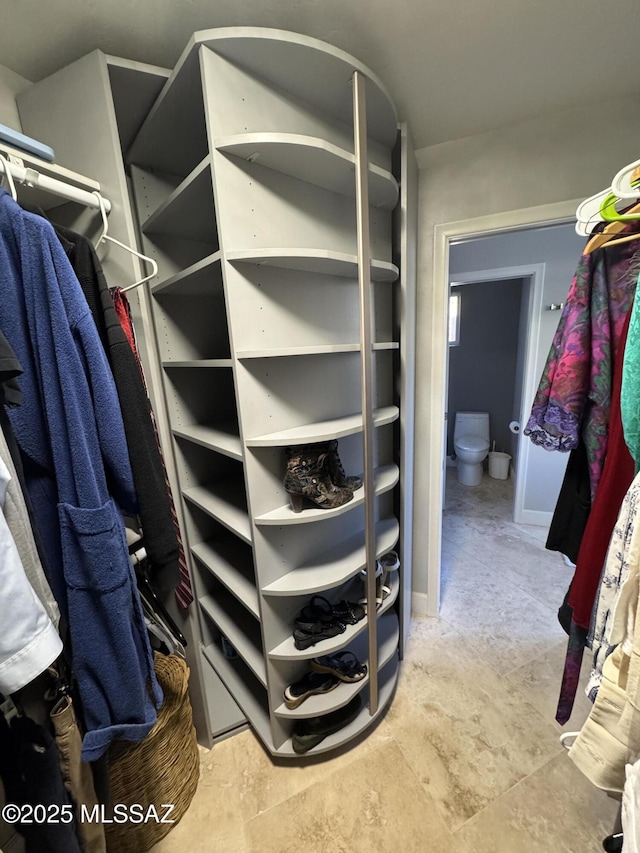 view of walk in closet