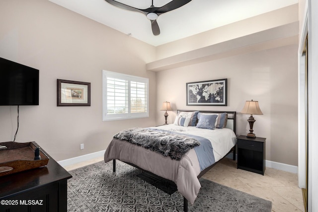 bedroom featuring ceiling fan