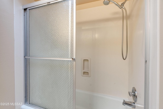 bathroom featuring bathtub / shower combination