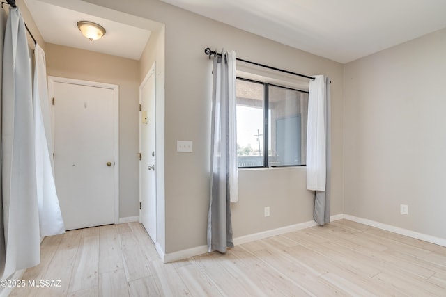 interior space with light hardwood / wood-style flooring