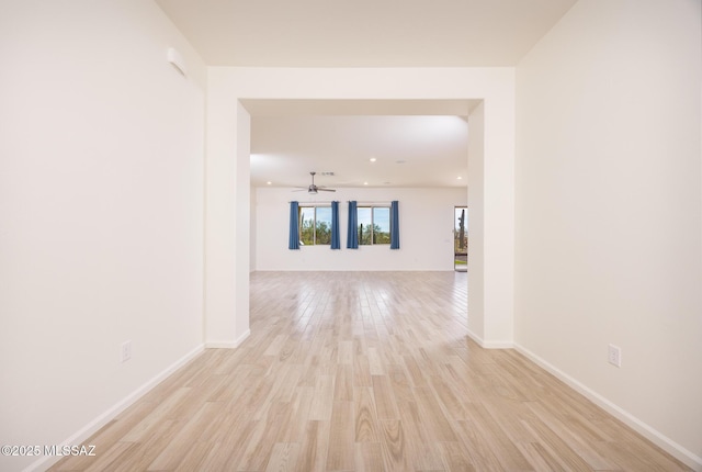 hall with light wood-type flooring