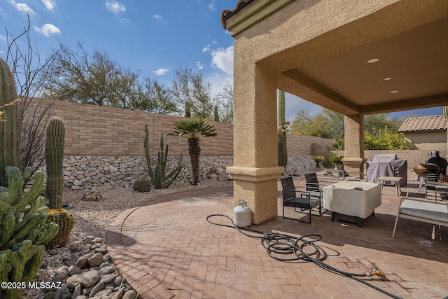 view of patio / terrace featuring grilling area