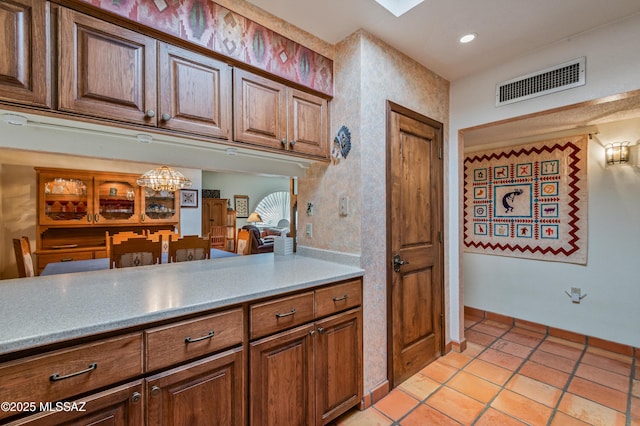 kitchen featuring light tile patterned floors