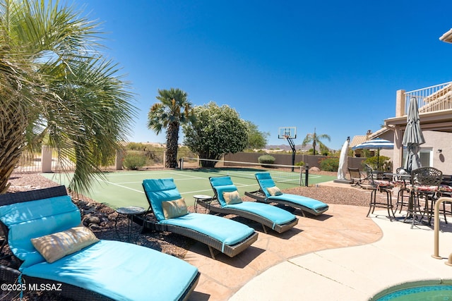1943 W Desert Highlands Dr, Oro Valley, AZ 85737 - view of patio featuring a tennis court and community basketball court