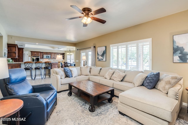1943 W Desert Highlands Dr, Oro Valley, AZ 85737 - living room with a ceiling fan