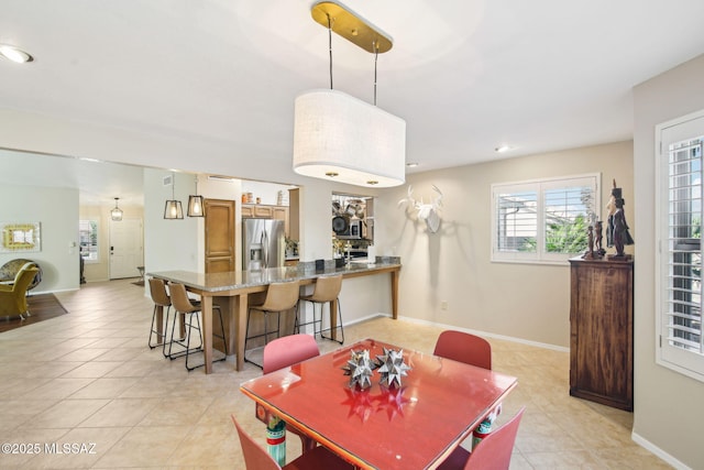 view of tiled dining area