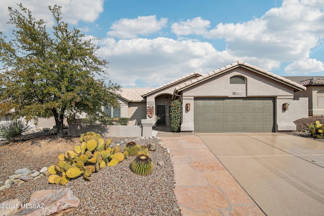 view of front facade with a garage