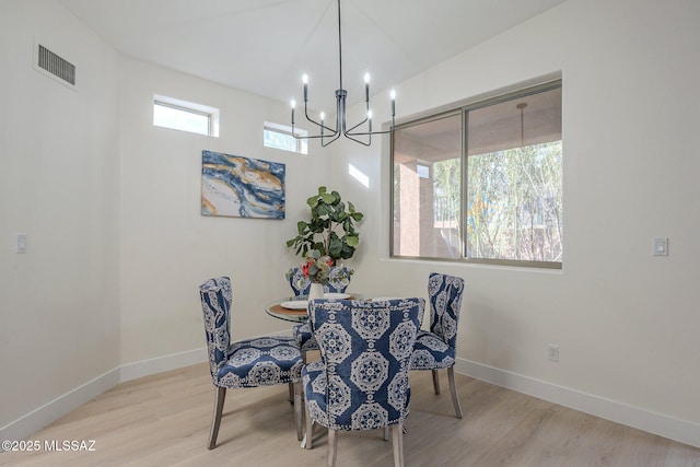 dining area with light hardwood / wood-style flooring