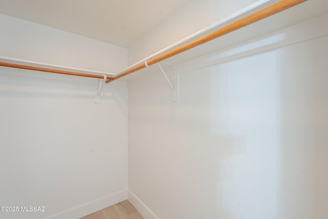 walk in closet featuring light hardwood / wood-style floors