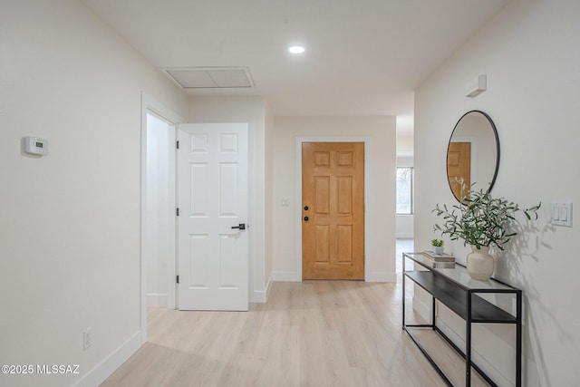 hall featuring light hardwood / wood-style floors