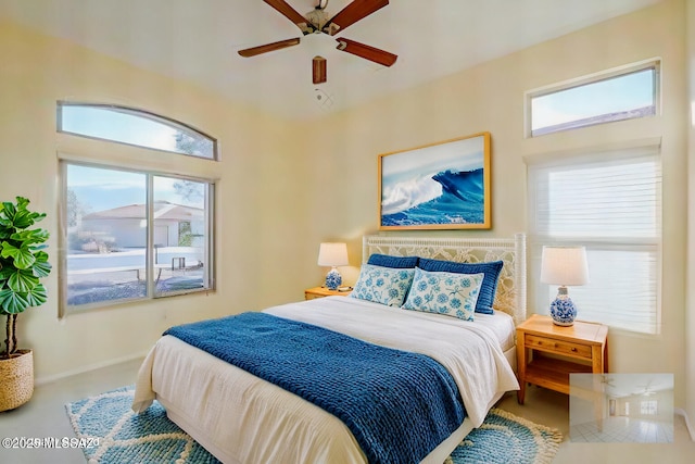 bedroom with ceiling fan