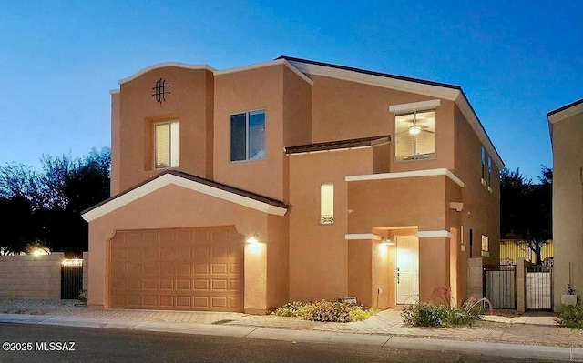 view of front of property featuring a garage