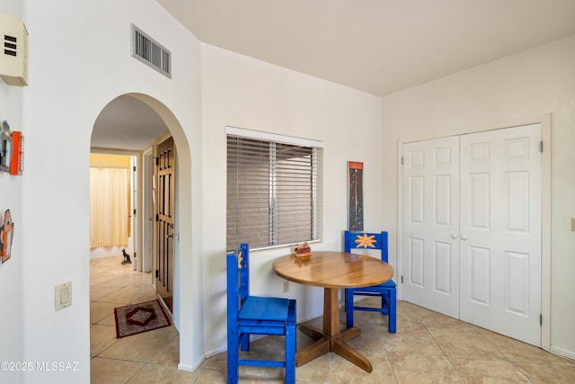 view of tiled dining space