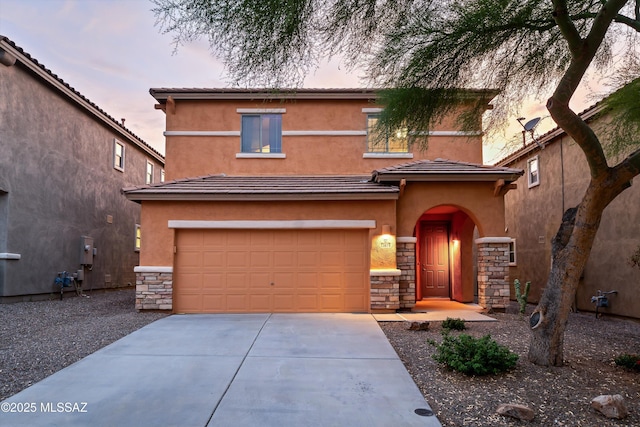 view of front of home featuring a garage