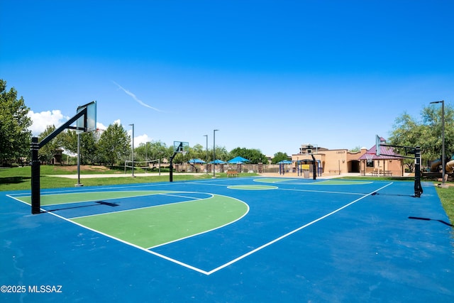 view of sport court with volleyball court