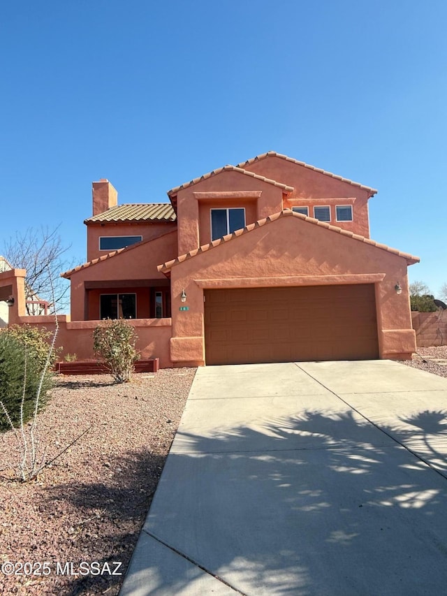 view of front facade with a garage