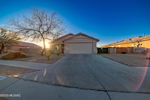 ranch-style house with a garage